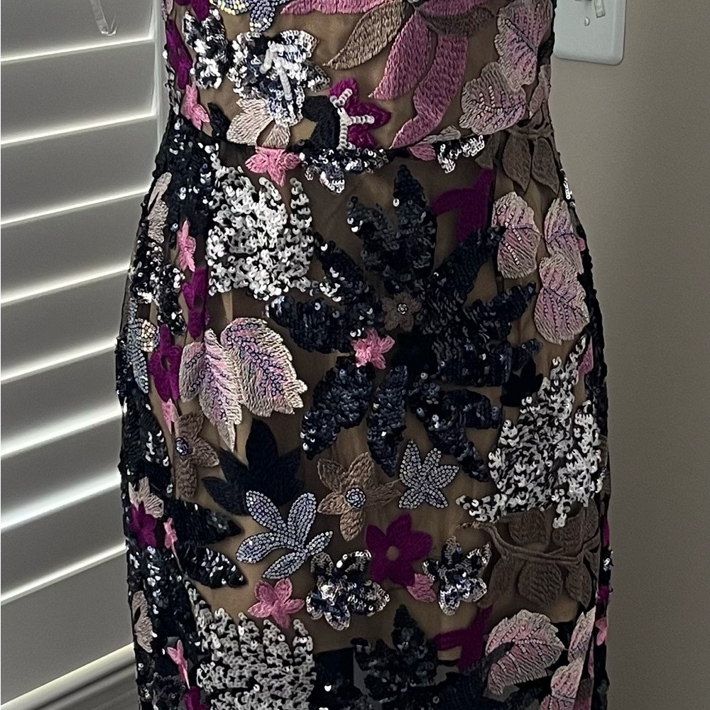 Elegant Sequin Floral Dress